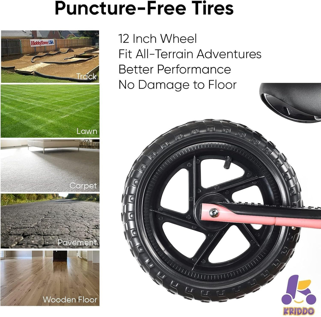 Toddler Balance Bike 2 Year Old, Age 24 Months to 5 Years Old, Early Learning Interactive Push Bicycle with Steady Balancing, Gift Bike for 2-5 Boys Girls, Pink