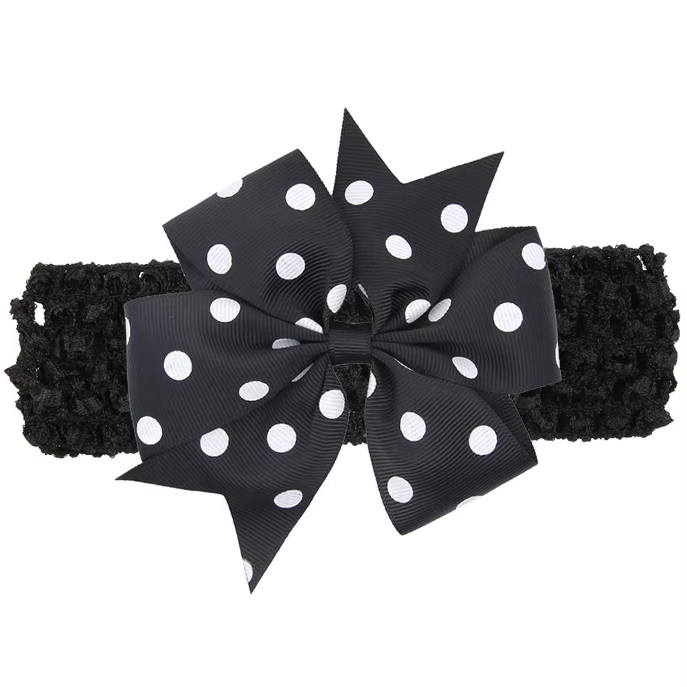 Baby Girl Headband Infant Hair Accessories Band Bows Headwear Dot Newborn Children Gift Toddlers Ribbon Newborn Cloth Bowknot