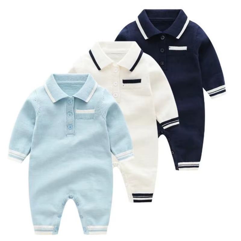 Baby Boys' Knit Rompers Newborn Baby Clothes Long Sleeve Knitted Warm Kid'S Autumn Clothing Knitting Rompers 0-24M Cute Overalls